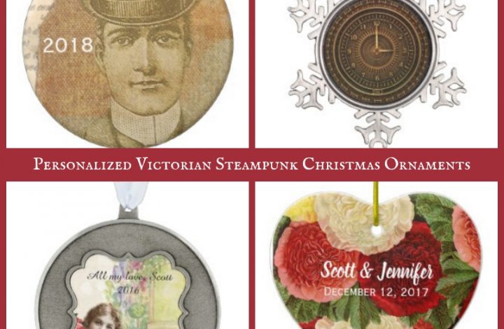 Personalized Victorian Steampunk Christmas Ornaments