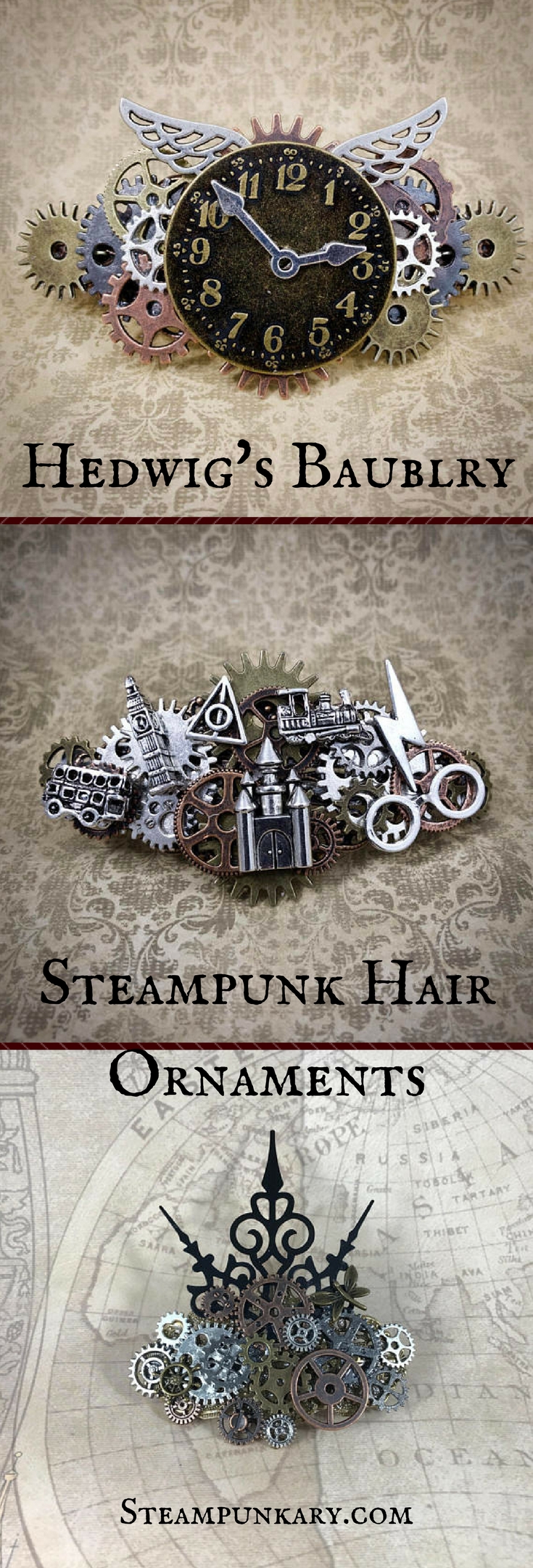 Hedwigs Baublry Steampunk Hair Ornaments