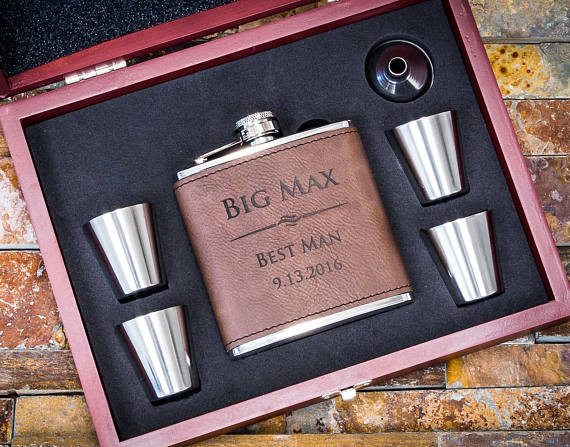 Personalized Flasks for Steampunk Wedding Groomsmen Gifts