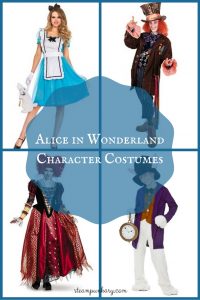Alice in Wonderland Character Costumes Mad Hatter March Hare White Rabbit & Queens