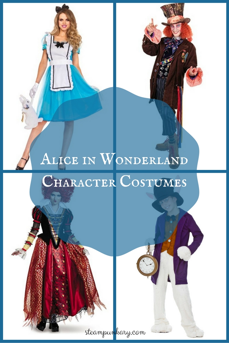 Alice in Wonderland Character Costumes Mad Hatter March Hare White