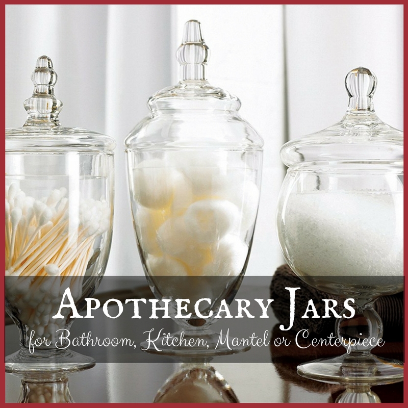 Glass Canister Set for Kitchen & Bathroom, Apothecary Food Storage