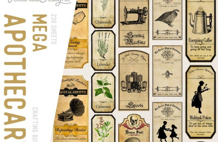 Printable Vintage Apothecary Labels for Halloween Year Round