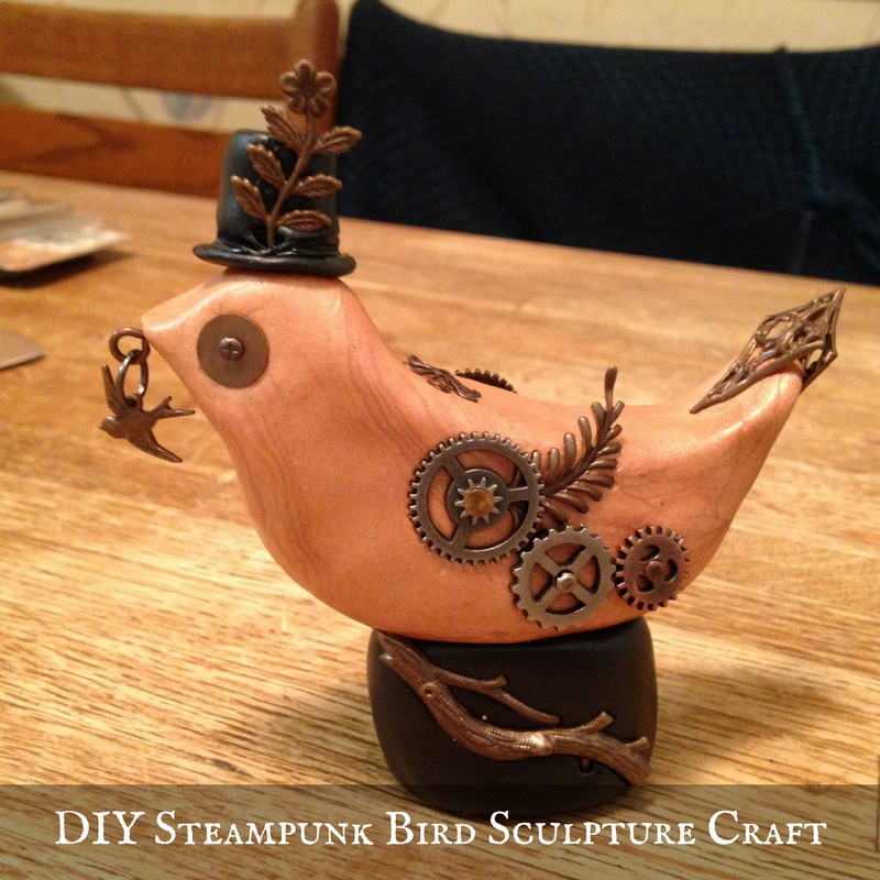 DIY Steampunk Sculpey Polymer Clay Bird Sculpture Craft
