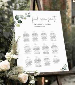 Personalized Wedding Guest Seating Chart