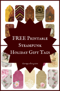 Free Printable Digital Download Steampunk Holiday Gift Tags