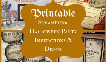 Printable Steampunk Halloween Party Invitations and Decor