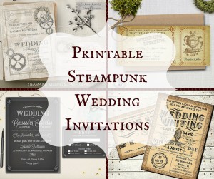 Printable Steampunk Wedding Invitations