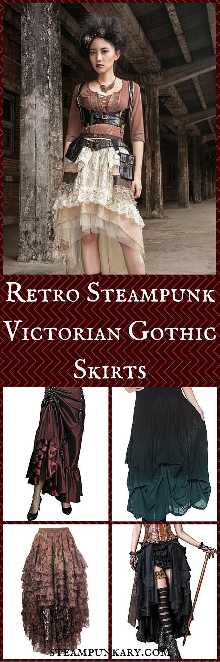 Retro Steampunk Victorian Gothic Skirts