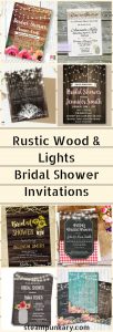 Rustic Wood & Lights Bridal Shower Invitations