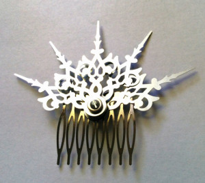 Steampunk Argent Fractals Hair Comb