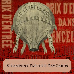 Steampunk Fathers Day Cards and Matching Wrapping Paper