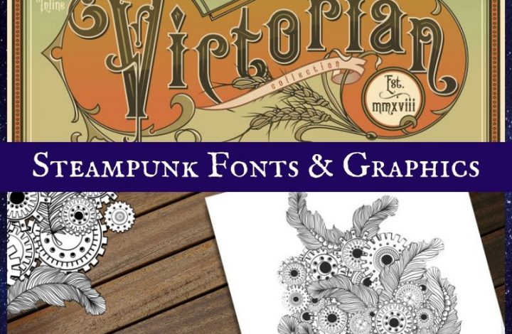 Steampunk Fonts & Graphics