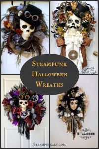 Steampunk Halloween Wreaths for Your Front Door