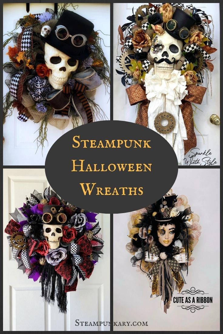 Steampunk Halloween Wreaths for Your Front Door