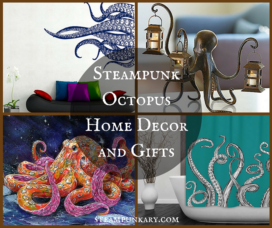 Steampunk Octopus Home Decor and Gifts