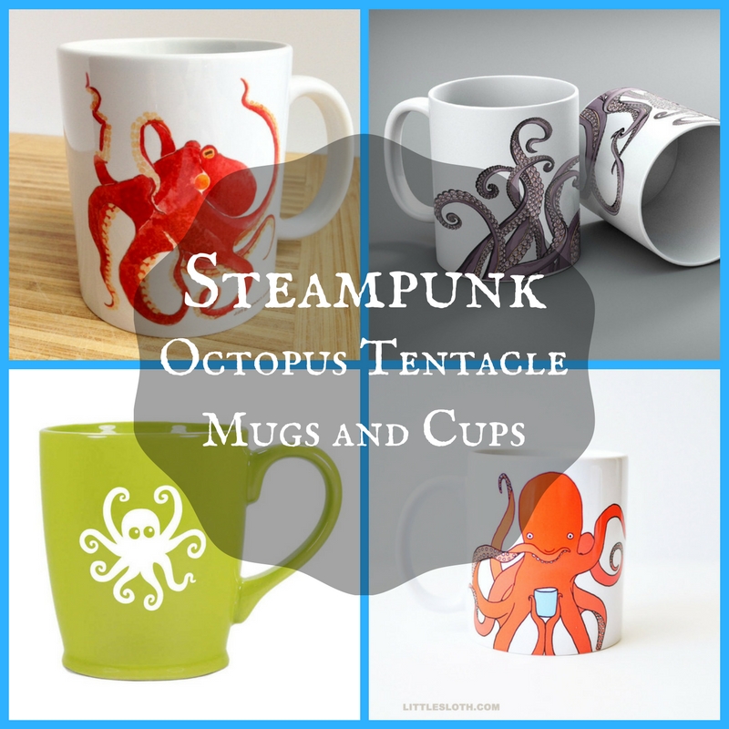 Octopus Coffee Cup, Nautical Coffee Mug