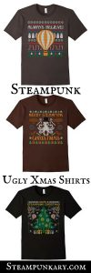 Steampunk Ugly Christmas T-Shirts and Sweaters