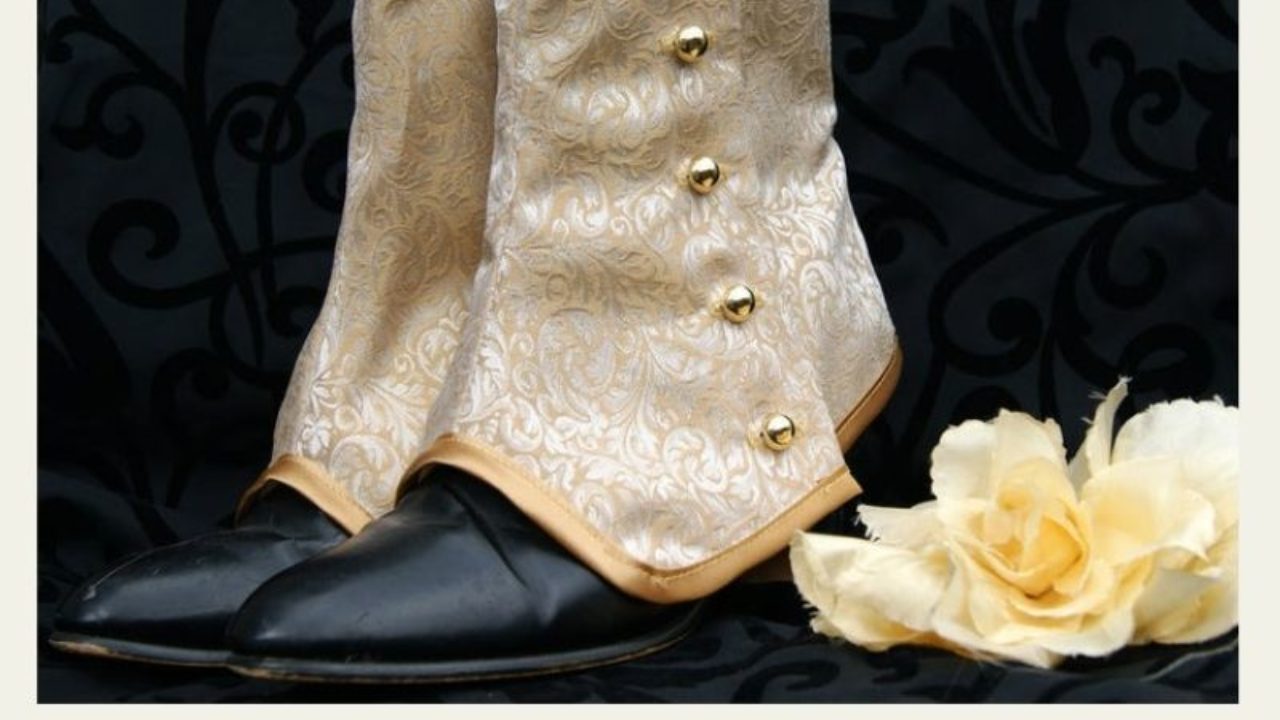 Steampunk Spats Brown Poly Suede & Felt Victorian Era Men's Costume Spats 