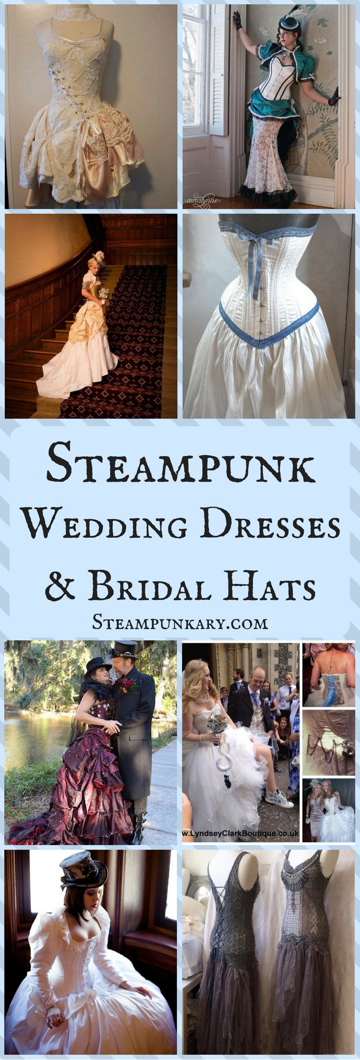 Steampunk Wedding Dresses and Bridal Hats