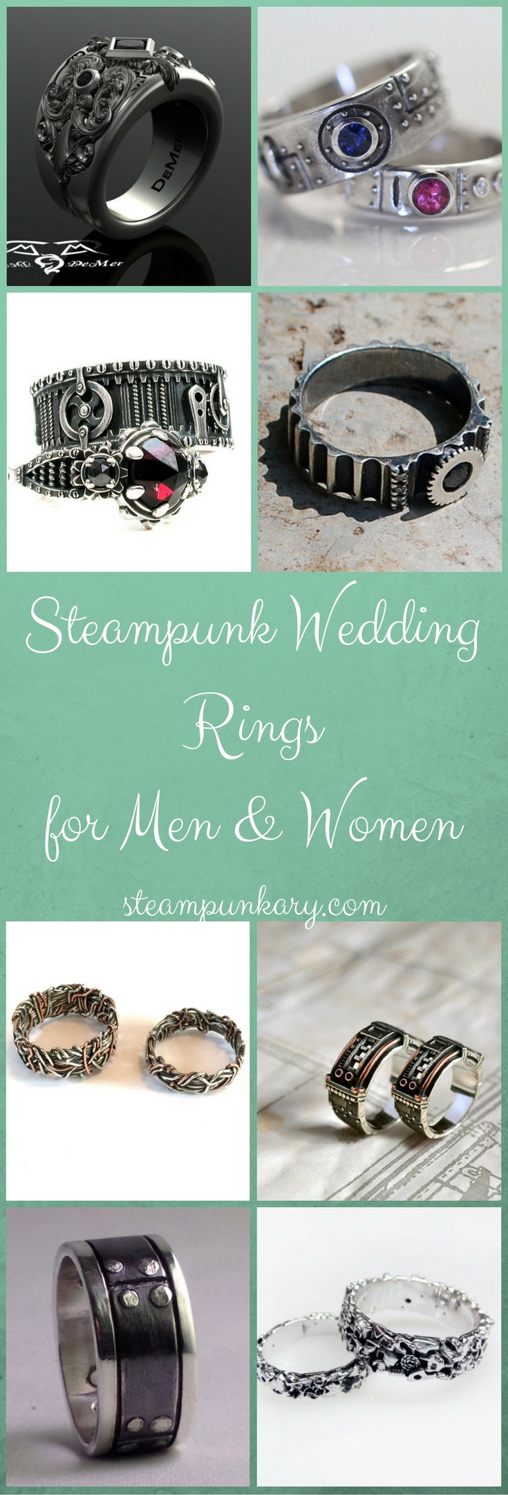 Steampunk Wedding Rings for Men and Women