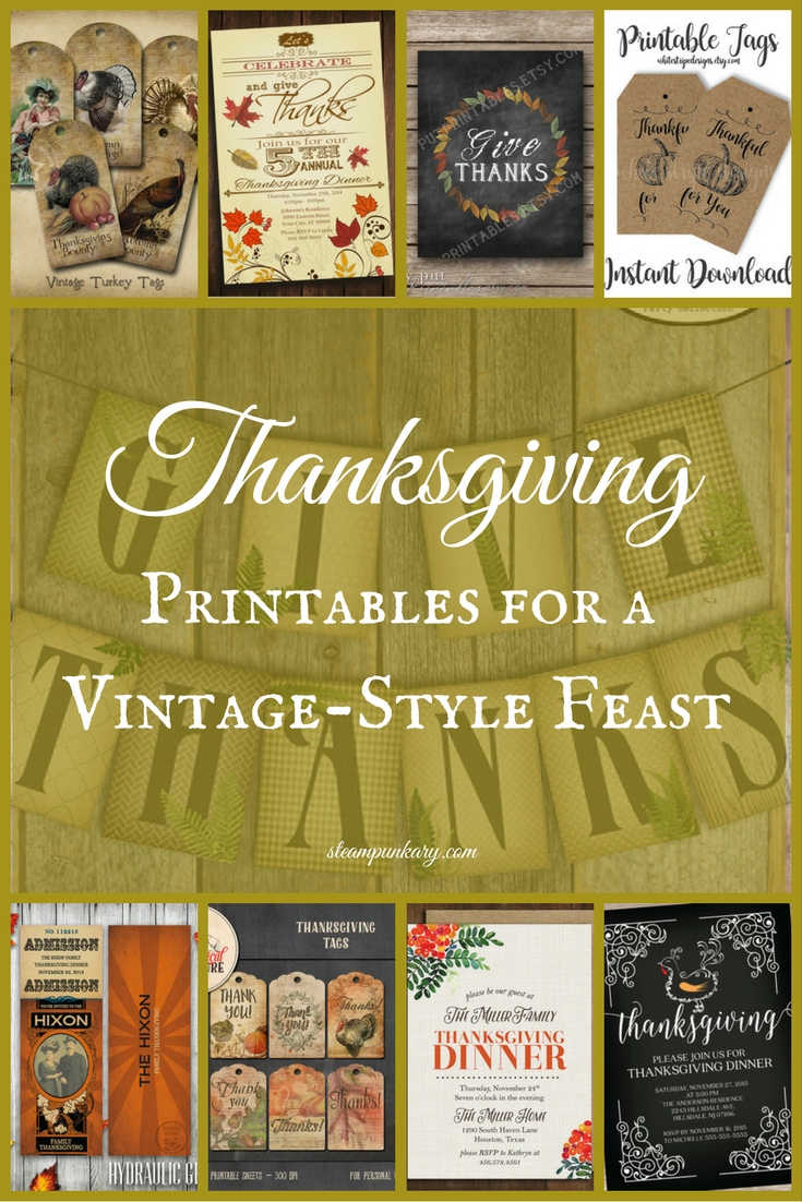 Thanksgiving Printables for a Vintage-Style Feast