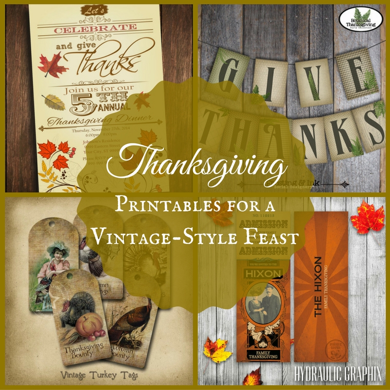 Thanksgiving Printables for a Vintage-Style Feast