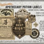 Printable Vintage-Style Apothecary Potion Labels for Halloween