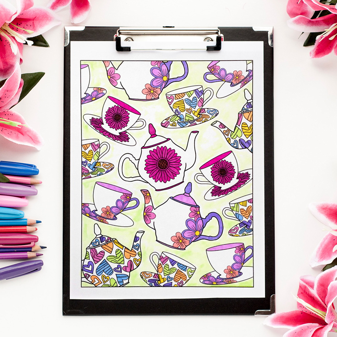 Tea Party Coloring Page